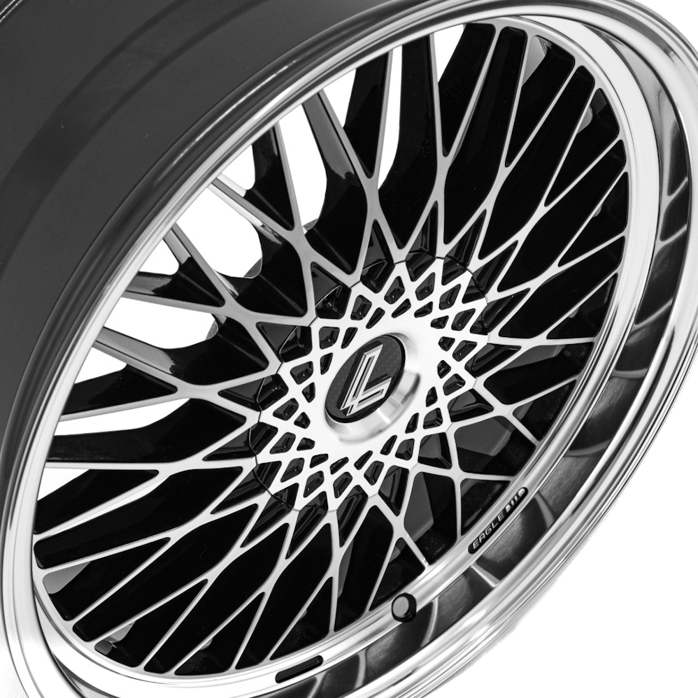 17" Lenso Eagle 3 Gloss Black Polished Alloy Wheels