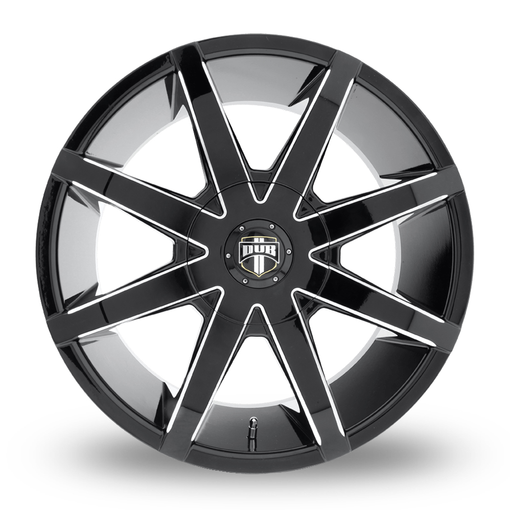 22" DUB S109 Push Gloss Black Milled Alloy Wheels