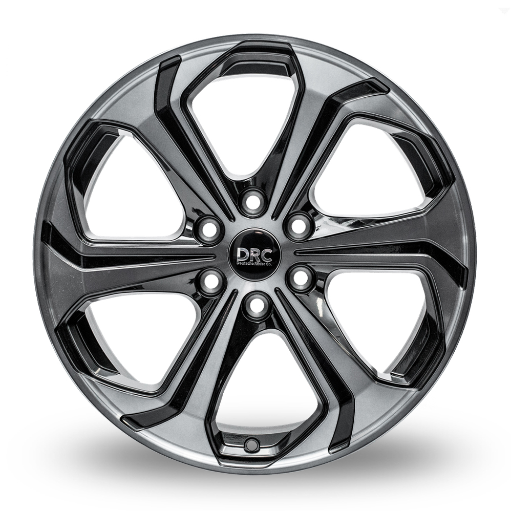 18" DRC Sport-6 Black Polished Tint Alloy Wheels