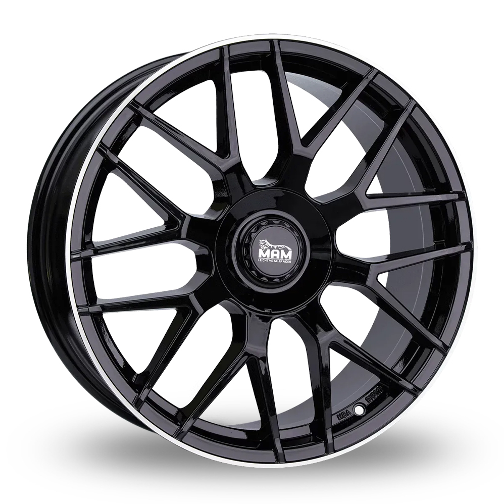 MAM GT1 Black Polished Lip Alloy Wheels