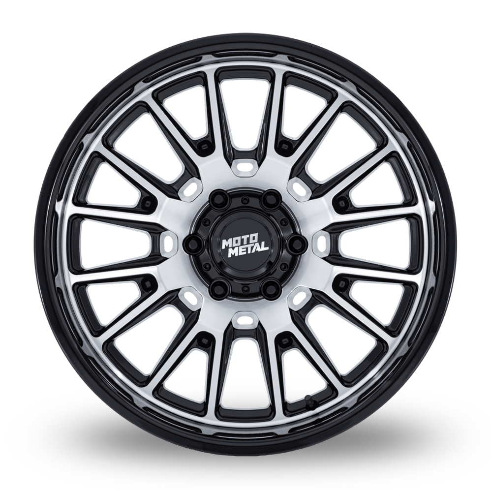 20" Moto Metal MO814 Tekton Gloss Black With Machined Face Alloy Wheels
