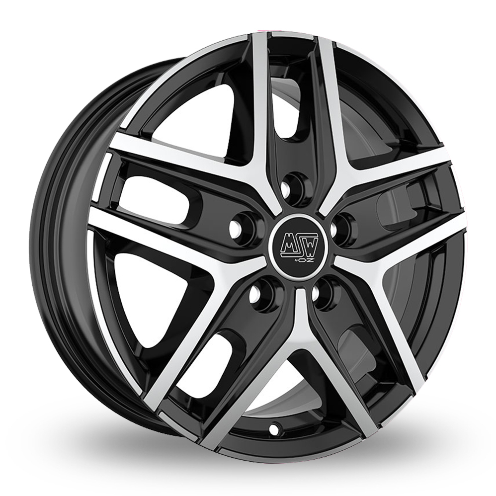 16" MSW (by OZ) 40 VAN Gloss Black Polished Alloy Wheels