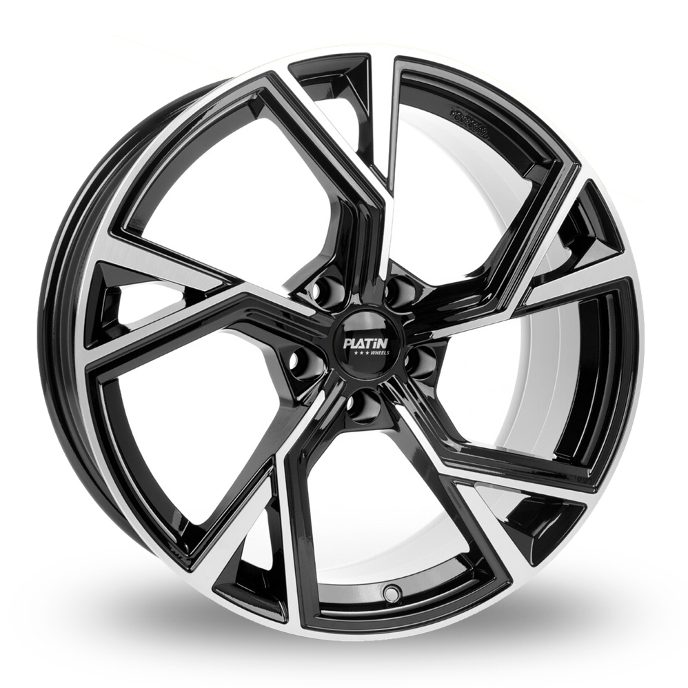 20" Platin P 100 Black Polished Alloy Wheels