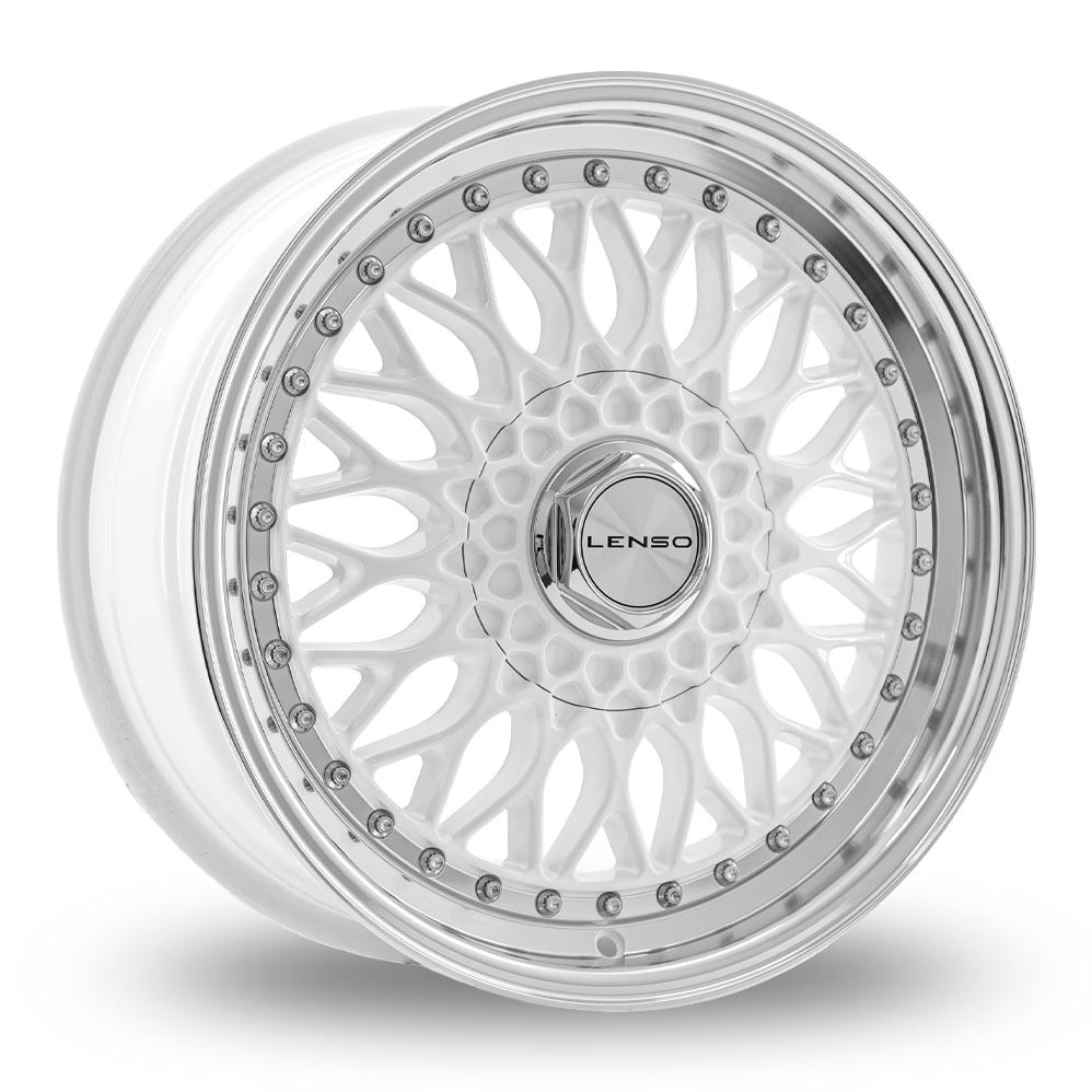 Lenso BSX Gloss White Polished Alloy Wheels
