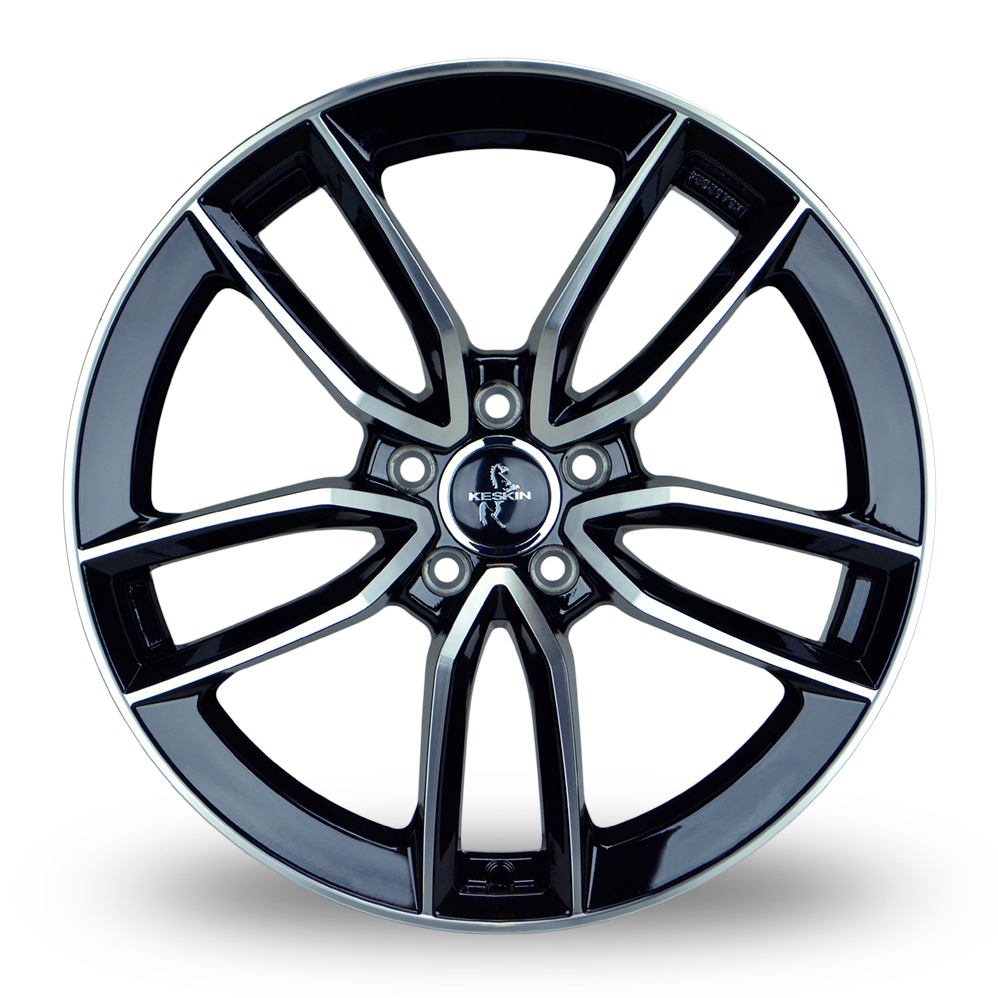 19" Keskin Tuning KT21 Black Polished Alloy Wheels