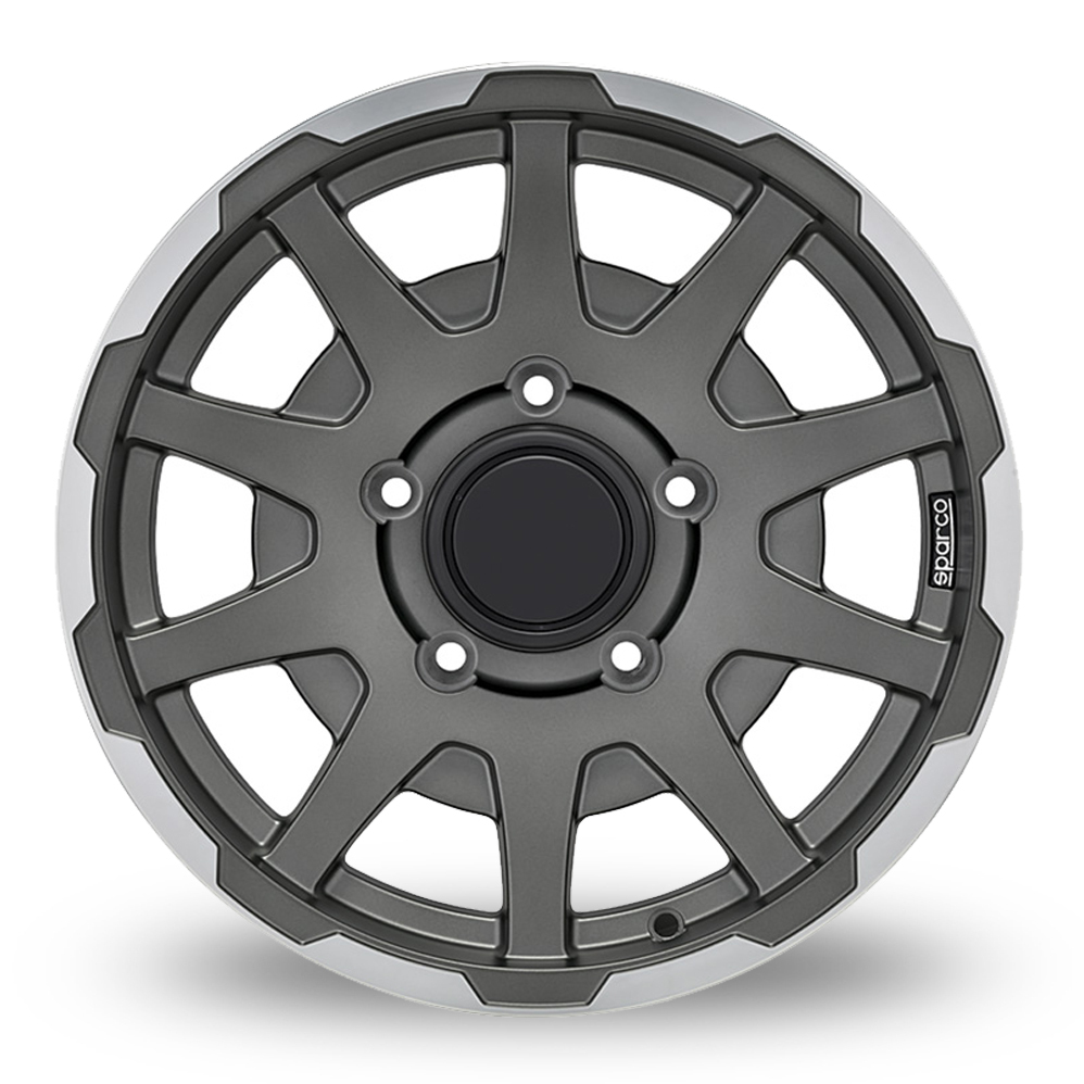 16" Sparco Dakar Matt Dark Grey Lip Polished Alloy Wheels