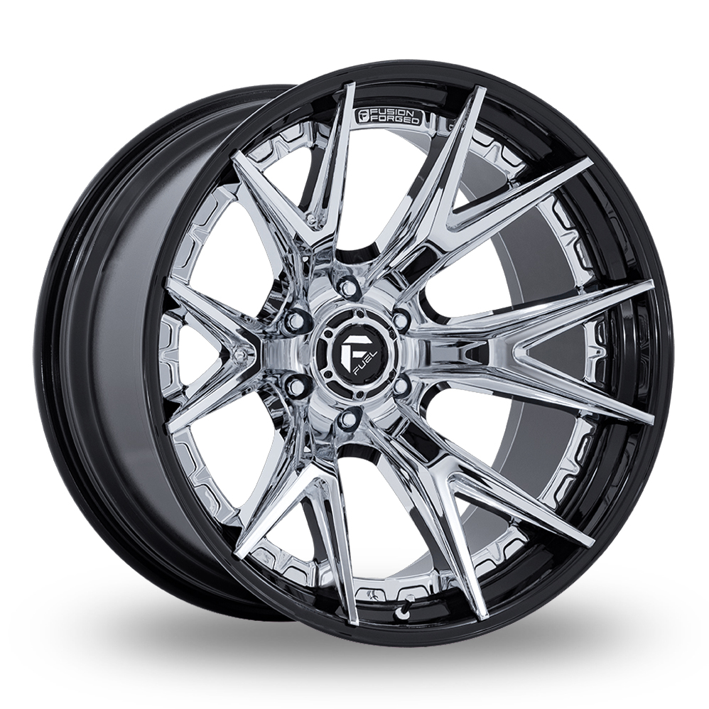 Fuel Off-Road FC402 Catalyst (USA Warehouse) Chrome With Gloss Black Lip Alloy Wheels