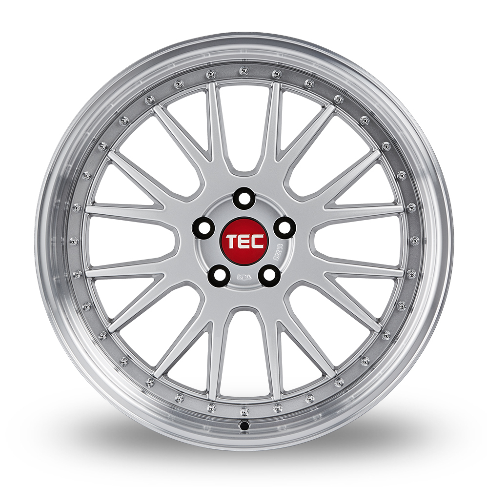 19" TEC Speedwheels GT-EVO Hyper Silver Polished Lip Alloy Wheels