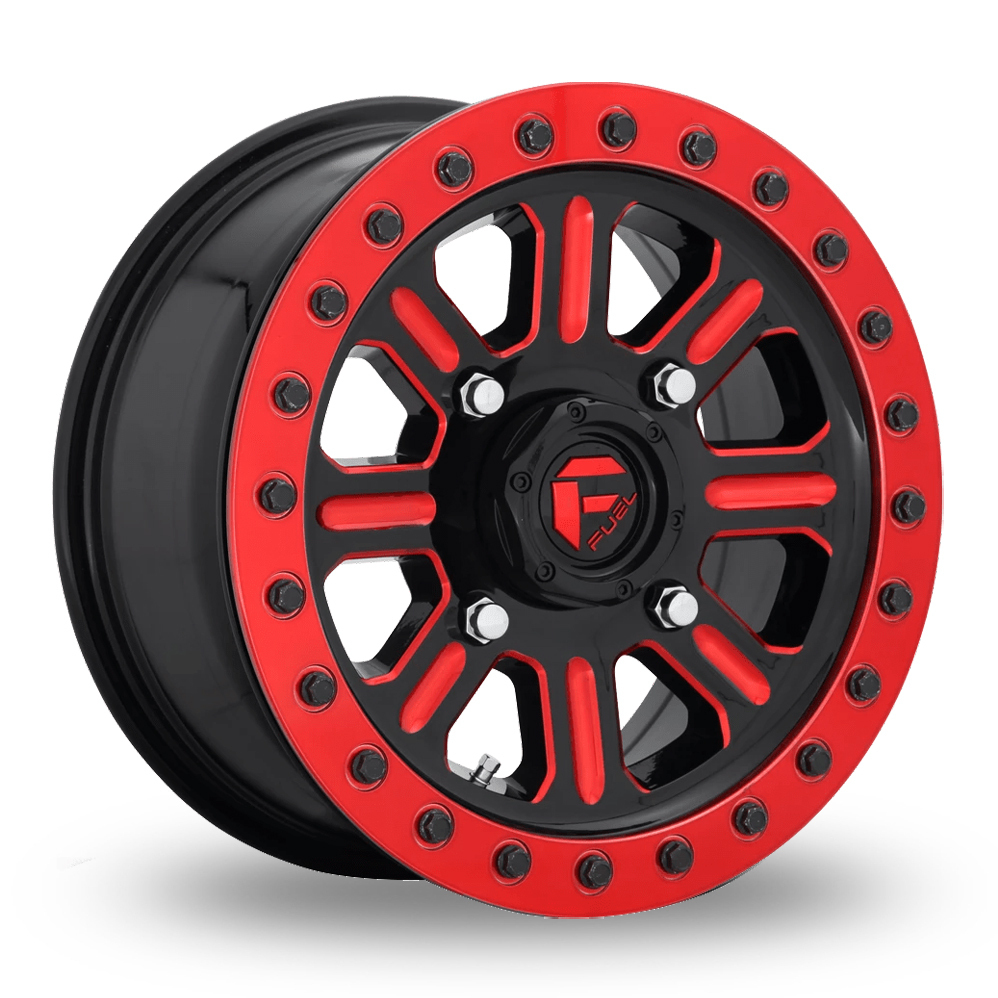 Fuel Off-Road D911 Hardline Beadlock (EU Warehouse) Gloss Black Red Tinted Clear Alloy Wheels
