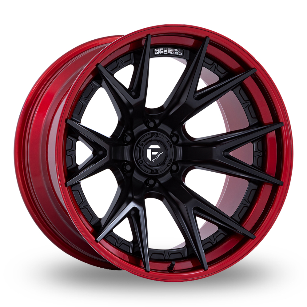 Fuel Off-Road FC402 Catalyst (EU Warehouse) Matte Black With Candy Red Lip Alloy Wheels