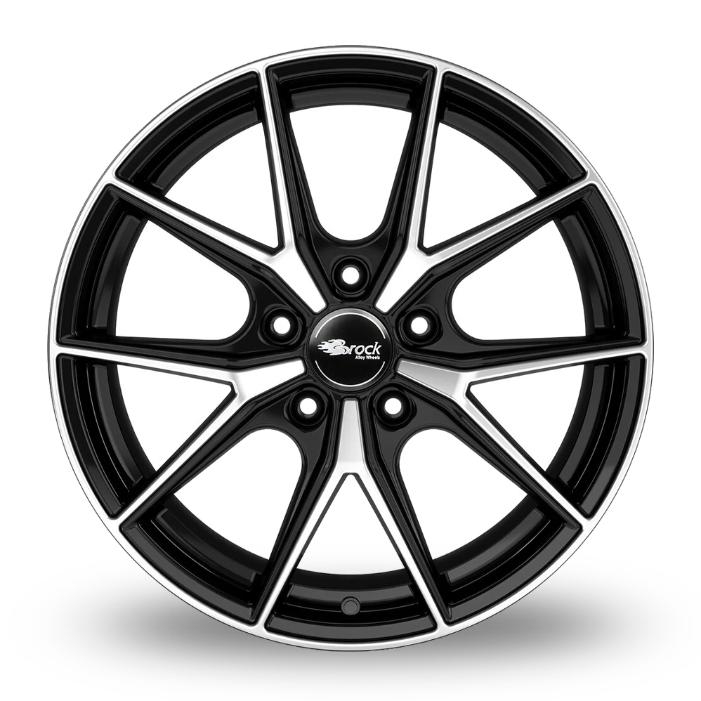 19" Brock B40 Gloss Black Polished Alloy Wheels