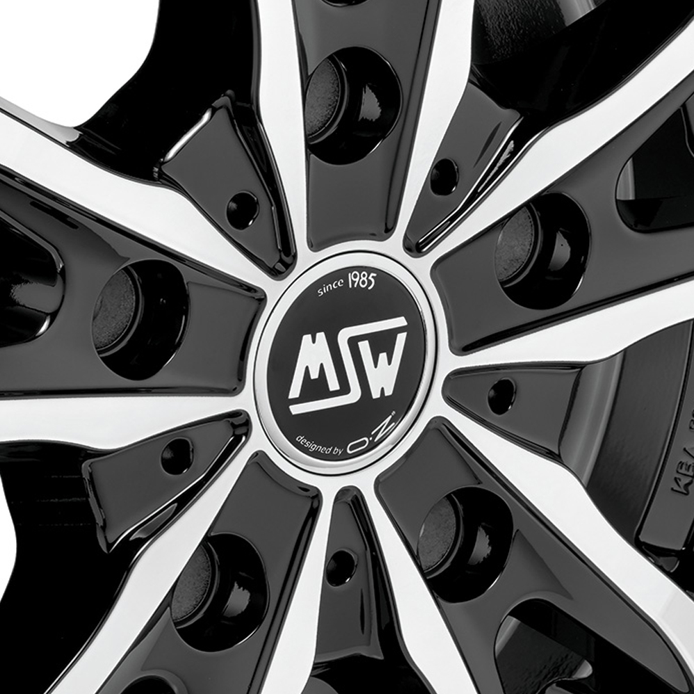 16" MSW (by OZ) 48 VAN Gloss Black Polished Alloy Wheels