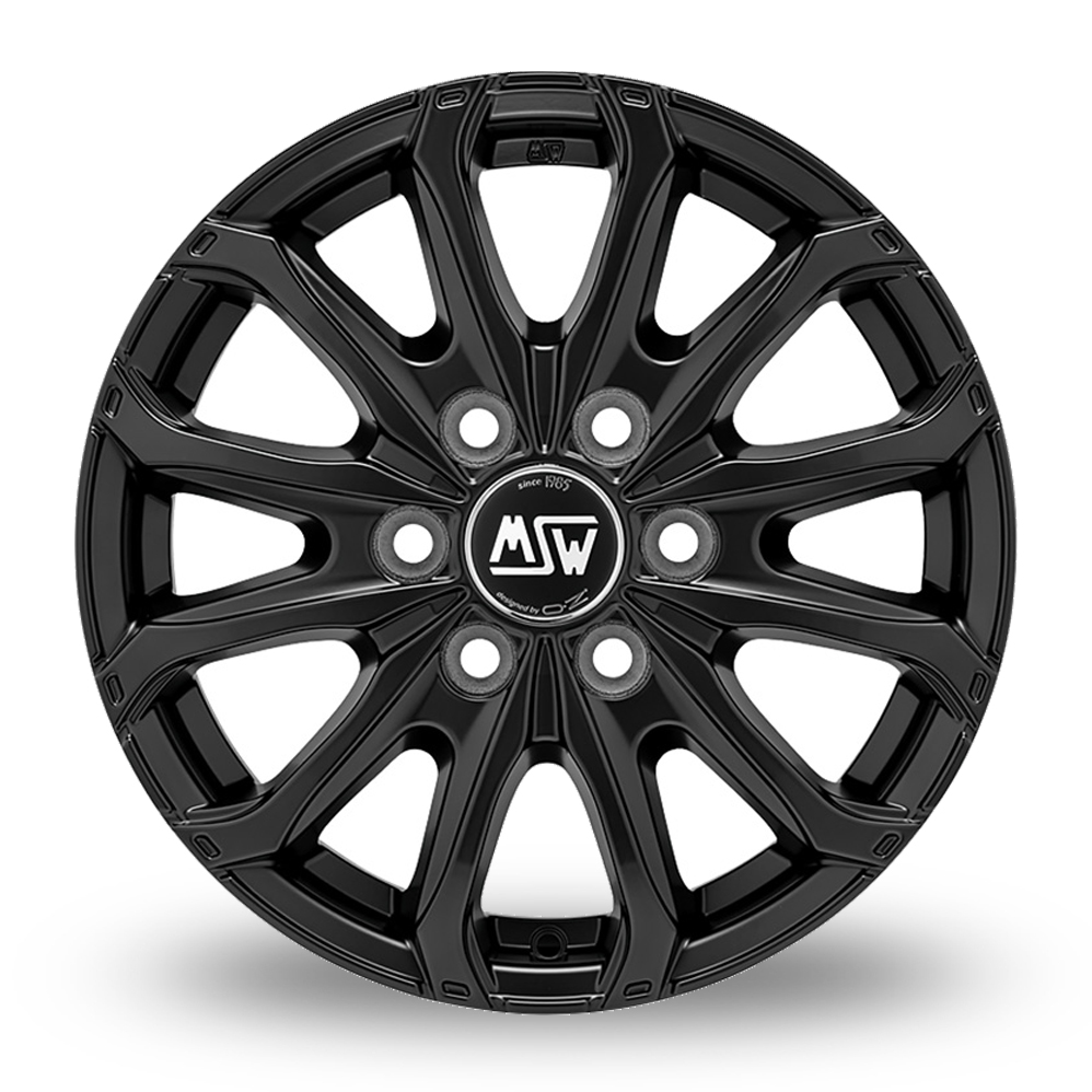 16" MSW (by OZ) 48 VAN 6 Holes Matt Black Alloy Wheels