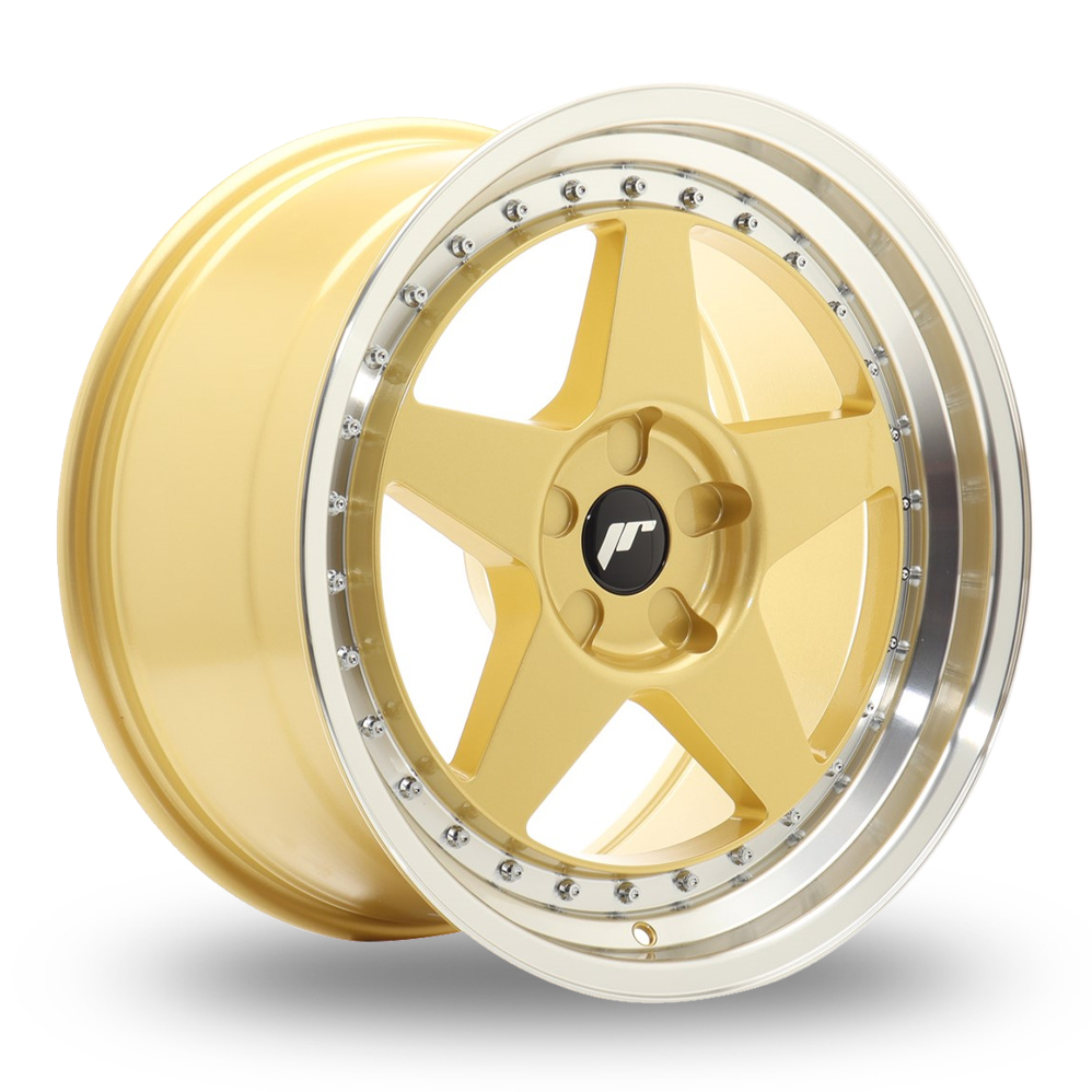 Japan Racing JR6 (9.5x18) (Custom Fitment) Gold Machined Lip Alloy Wheels