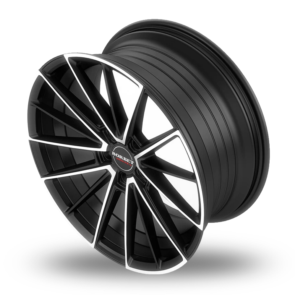20" Borbet FB2DC Matt Black Polished Alloy Wheels