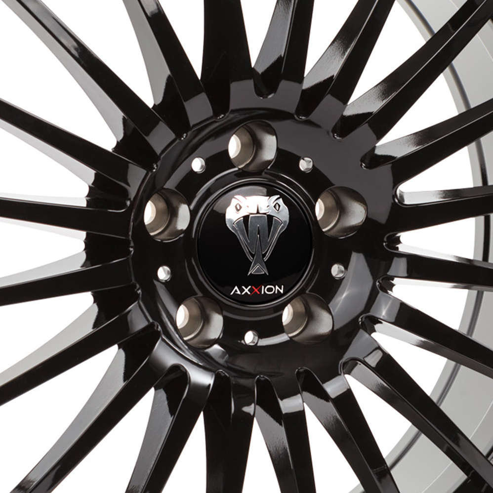 19" Axxion AX5 Glossy Black With Machined Lip Alloy Wheels
