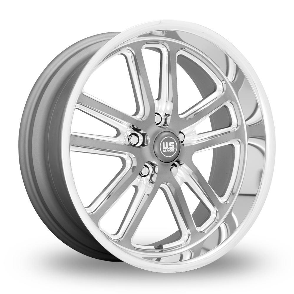 US Mags U130 Bullet (USA Warehouse) Textured Gun Metal With Milled Edges Alloy Wheels
