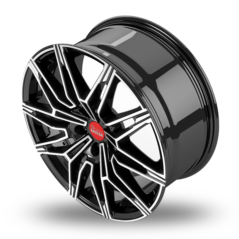 19" MAM B3N Black Polished Alloy Wheels