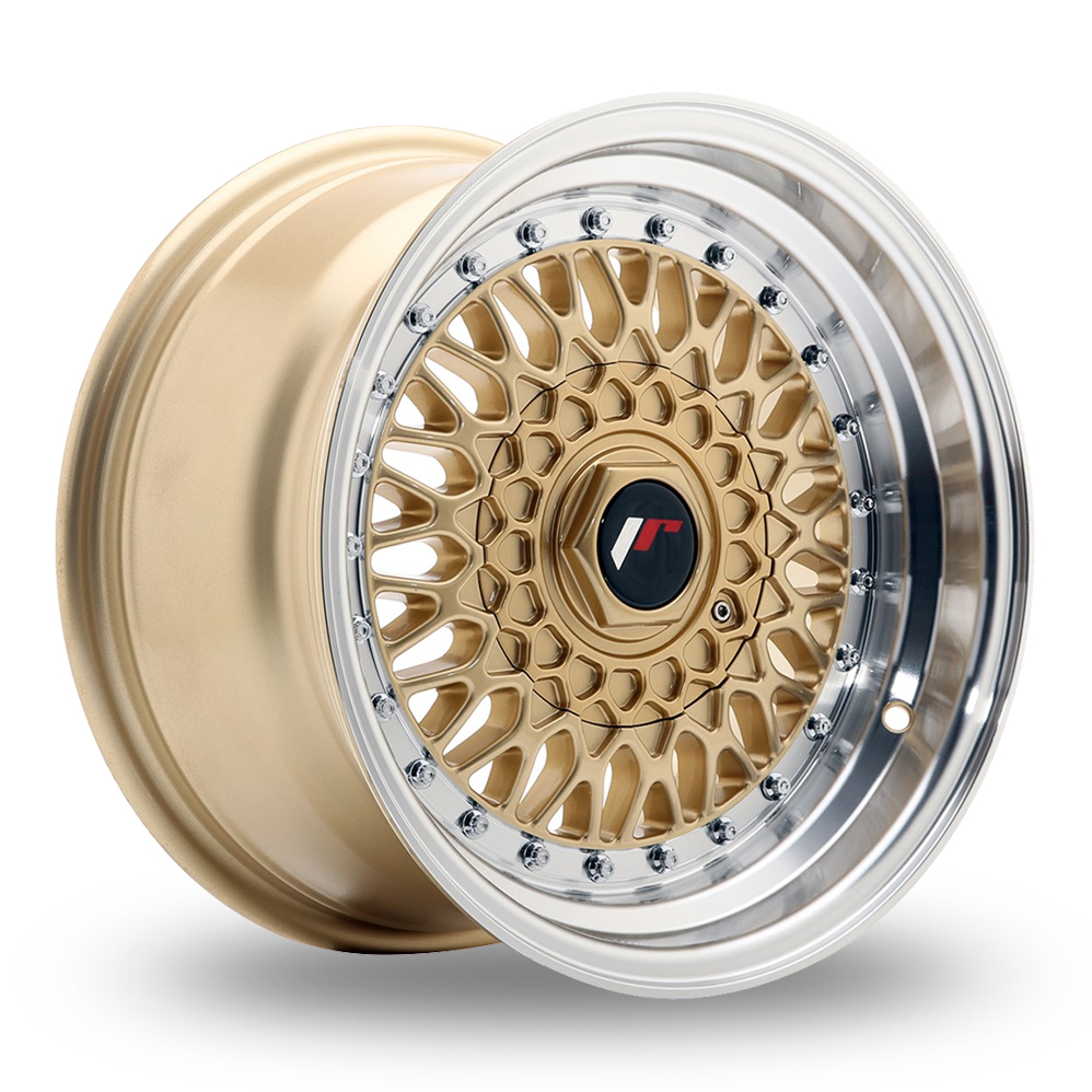 Japan Racing JR9 (8x15) Gold Machined Lip Alloy Wheels