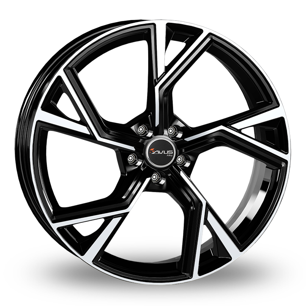 Avus Racing AF20 Black Polished Alloy Wheels