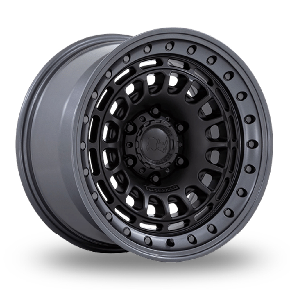 Black Rhino BR014 Sahara (USA Warehouse) Matte Black With Gunmetal Lip Alloy Wheels