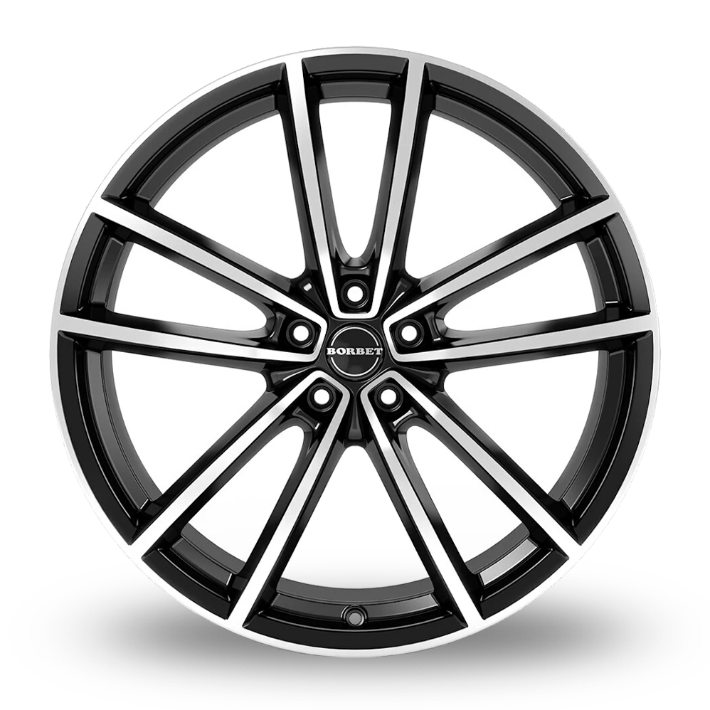 21" Borbet W Gloss Black Polished Alloy Wheels