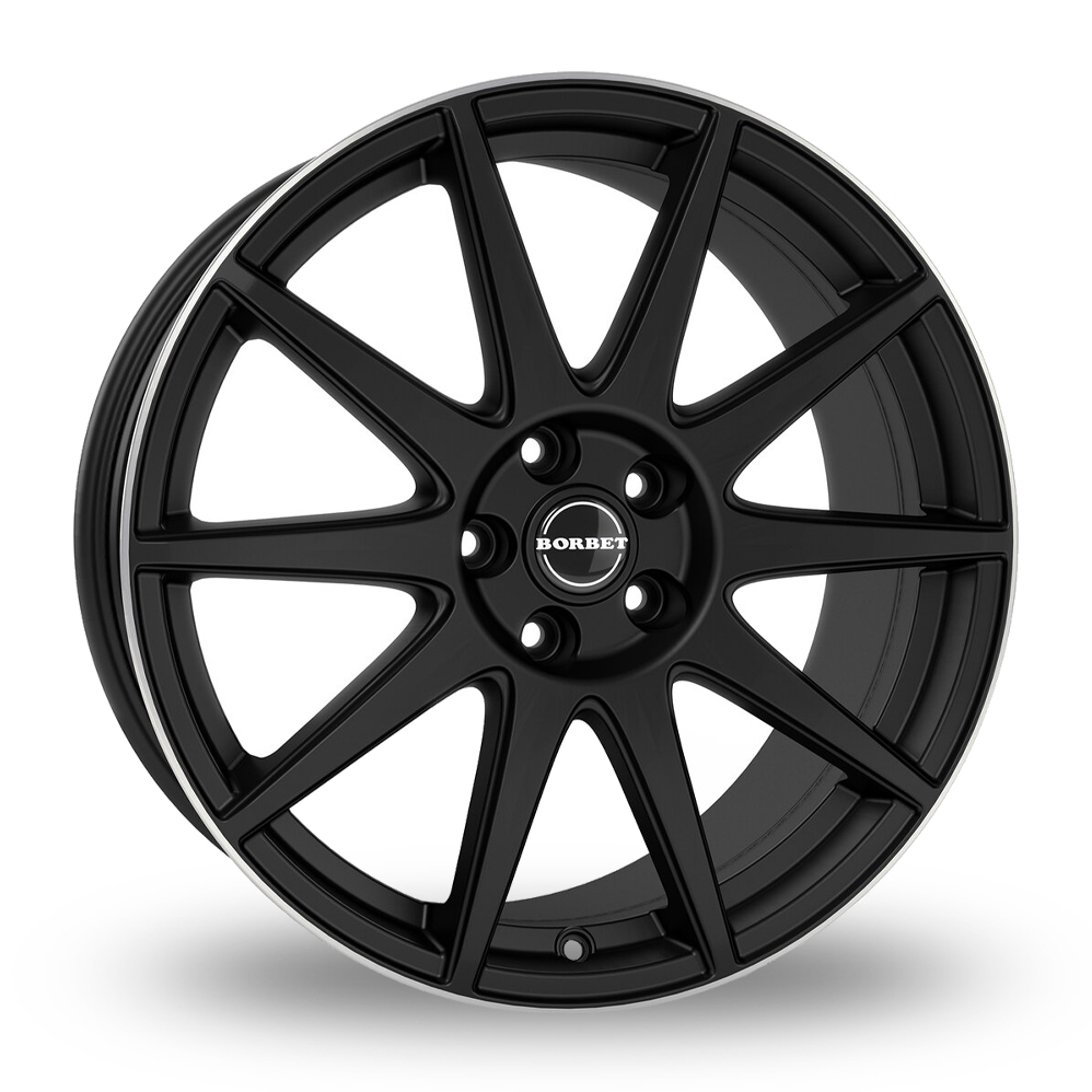 Borbet GTX Matt Black Silver Rim Alloy Wheels