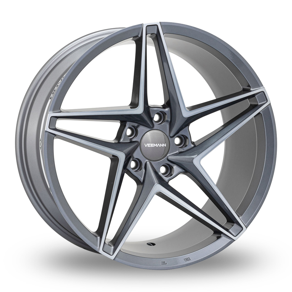 VEEMANN V-FS46 Graphite Smoke Machined Alloy Wheels