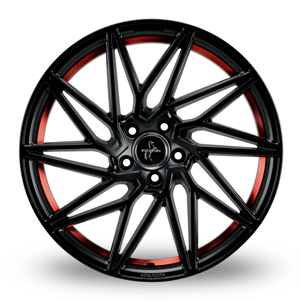19" Keskin Tuning KT20 Matt Black Red Inside Alloy Wheels