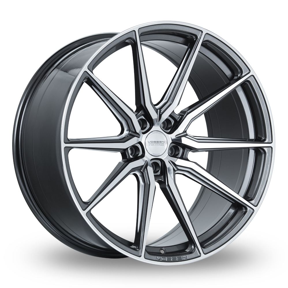 Vossen HF-3 (9x20) (Flat Concave) Gloss Graphite Polished Alloy Wheels