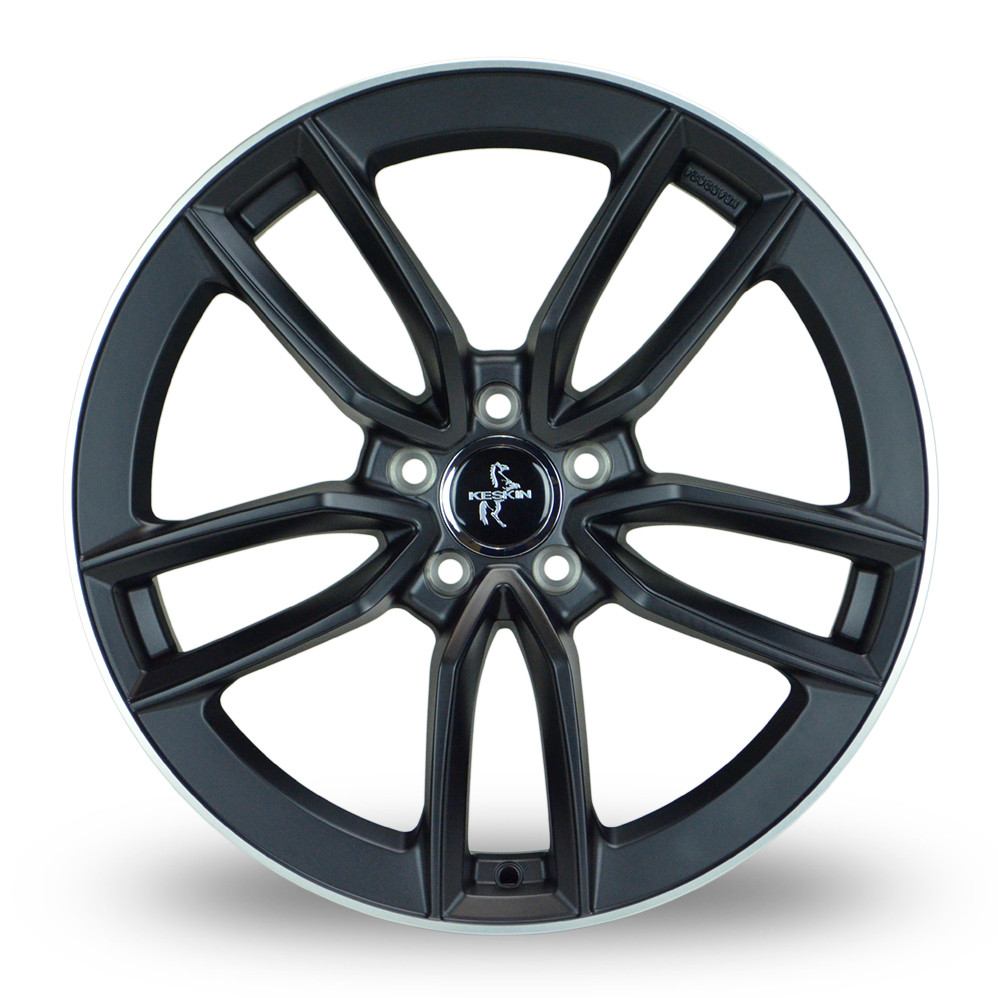 19" Keskin Tuning KT21 Matt Black Polished Lip Alloy Wheels