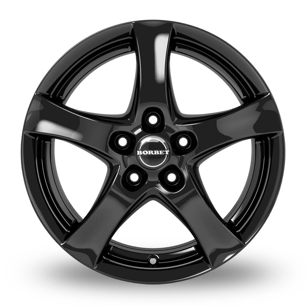 16" Borbet F Gloss Black Alloy Wheels