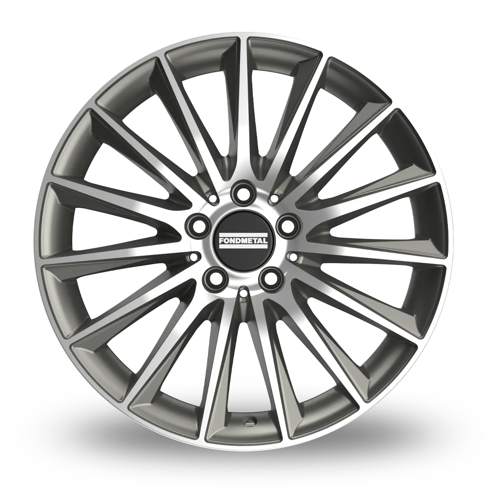 18" Fondmetal Aidon Gloss Titanium Machined Alloy Wheels