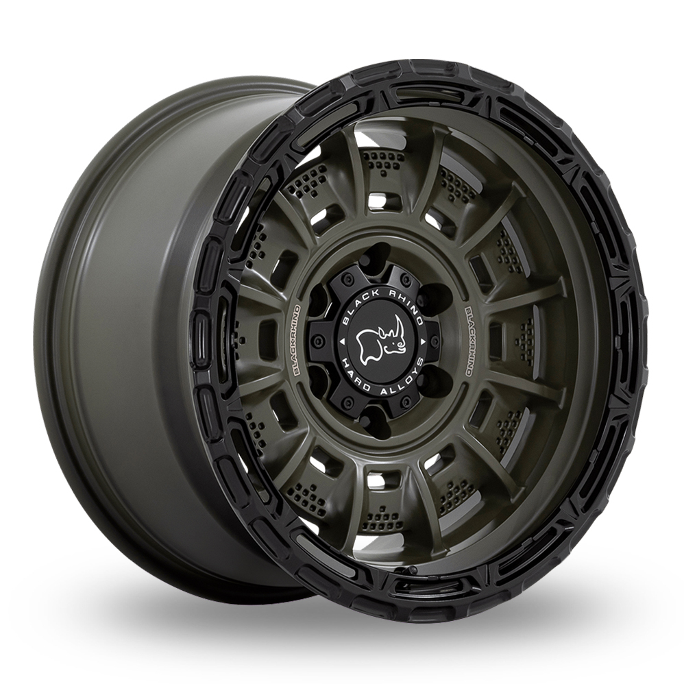Black Rhino Legion (USA Warehouse) Olive Drab Green With Black Lip Alloy Wheels