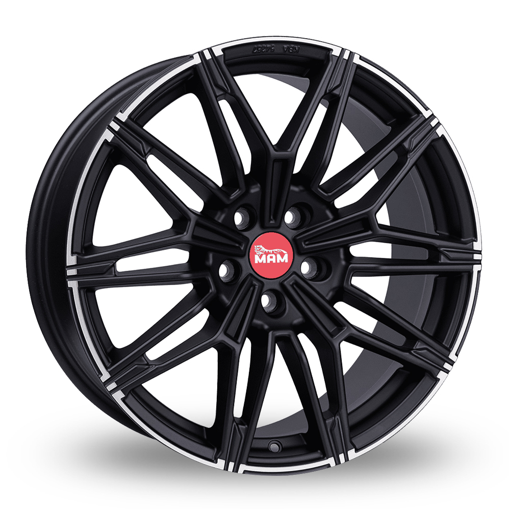 MAM B3N Matt Black Polished Lip Alloy Wheels