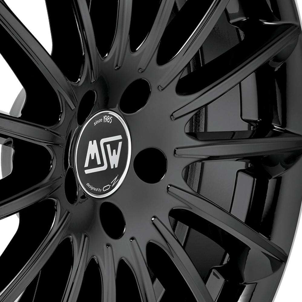 19" MSW (by OZ) 30 Gloss Black Polished Lip Alloy Wheels