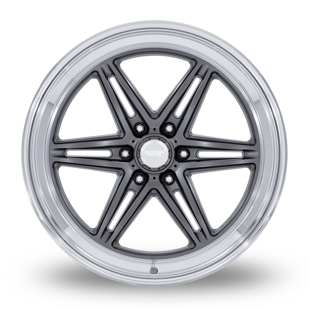 17" American Racing AR953 Groove 6 Drag (USA Warehouse) Anthracite With Diamond Cut Lip Alloy Wheels