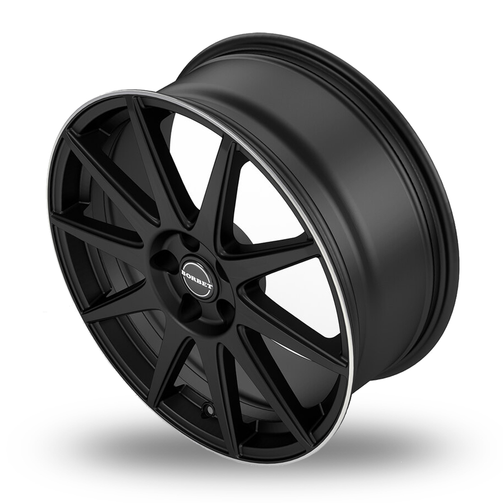 19" Borbet GTX Matt Black Silver Rim Alloy Wheels