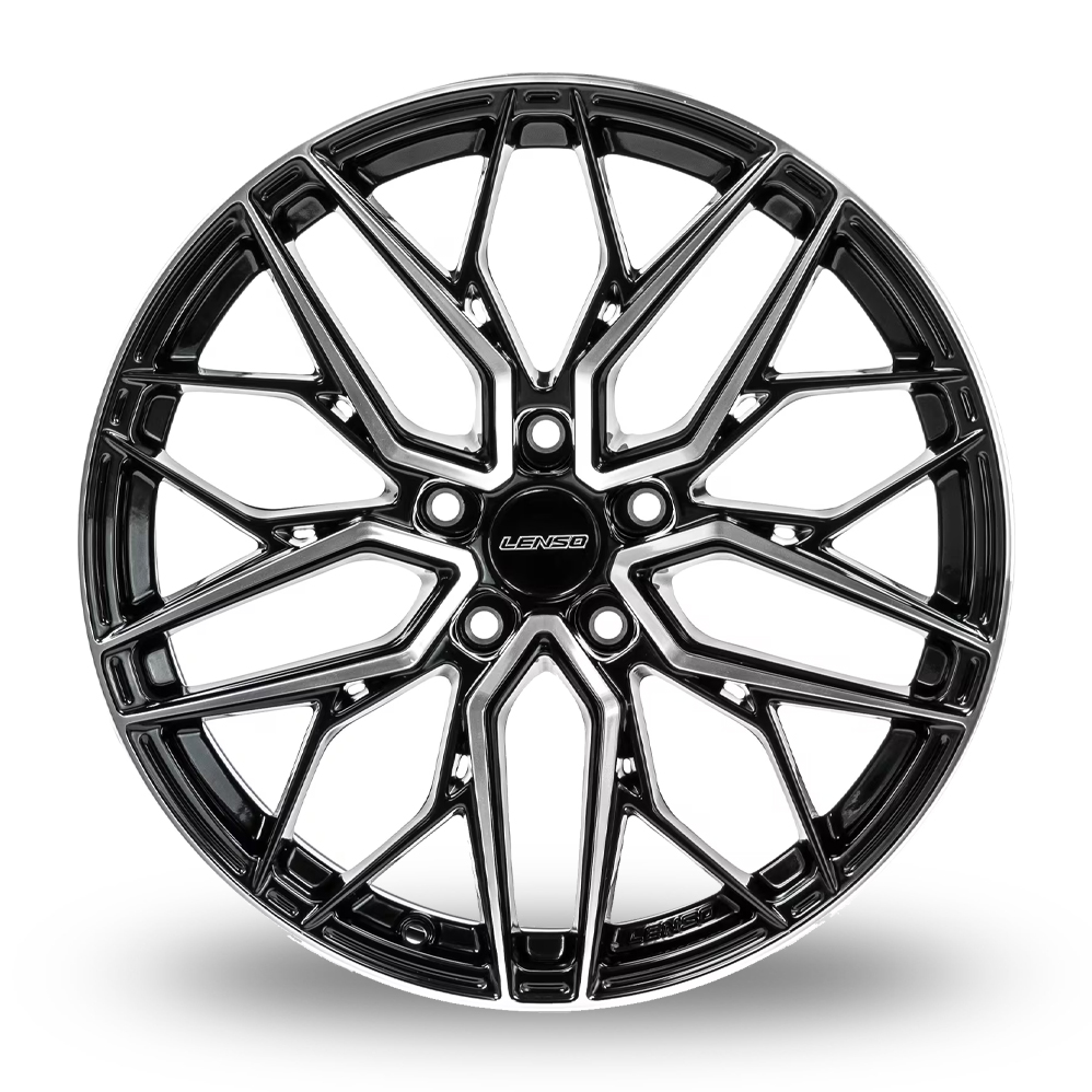 18" Lenso Ventus Gloss Black Polished Alloy Wheels