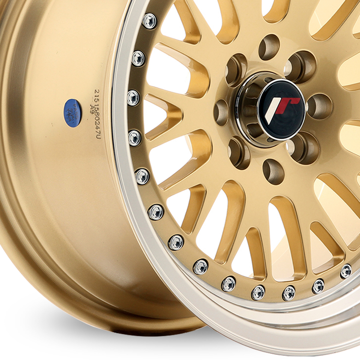 15" Japan Racing JR10 (8x15) Gold Machined Lip Alloy Wheels