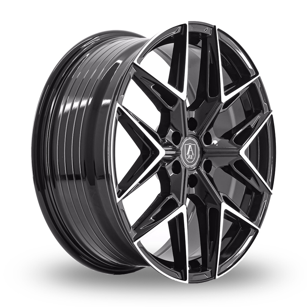 20" Axe EX47T Gloss Black Polished Alloy Wheels