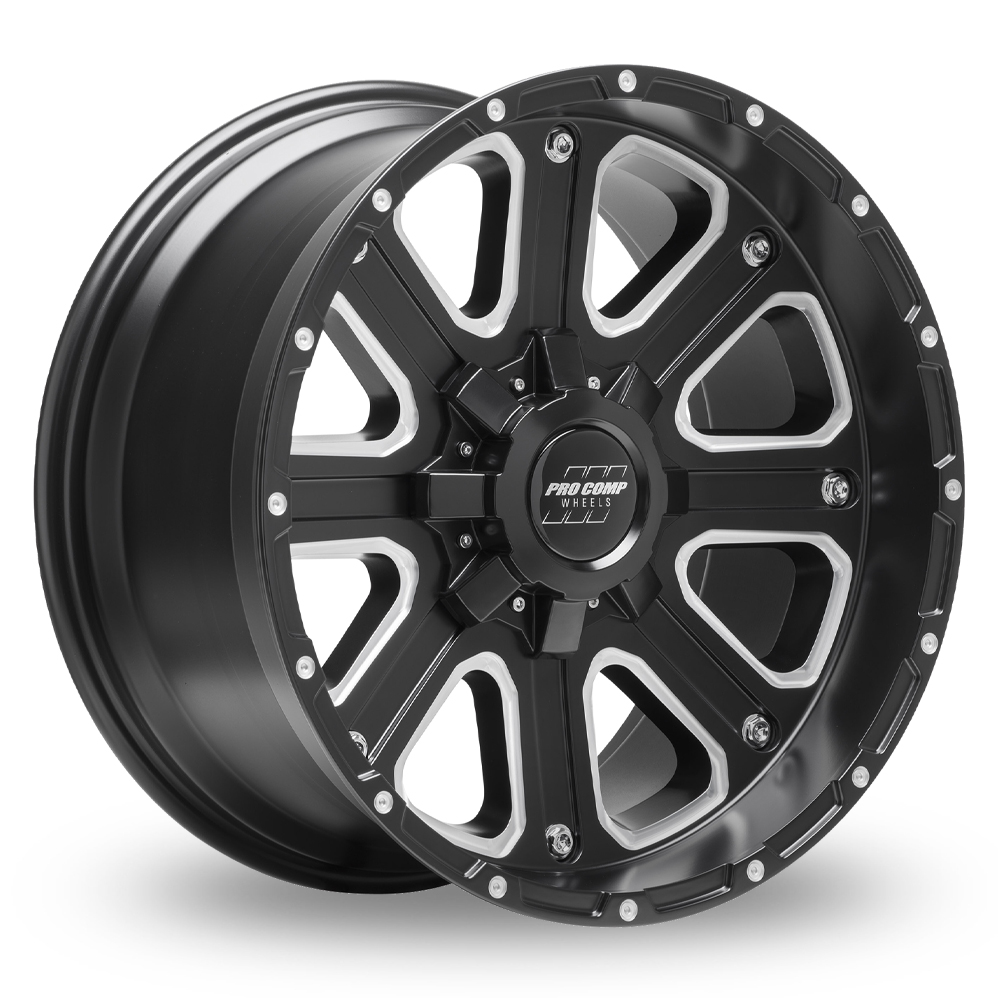 Pro Comp Alloys PA72 Axis (USA Warehouse) Satin Black Milled Alloy Wheels