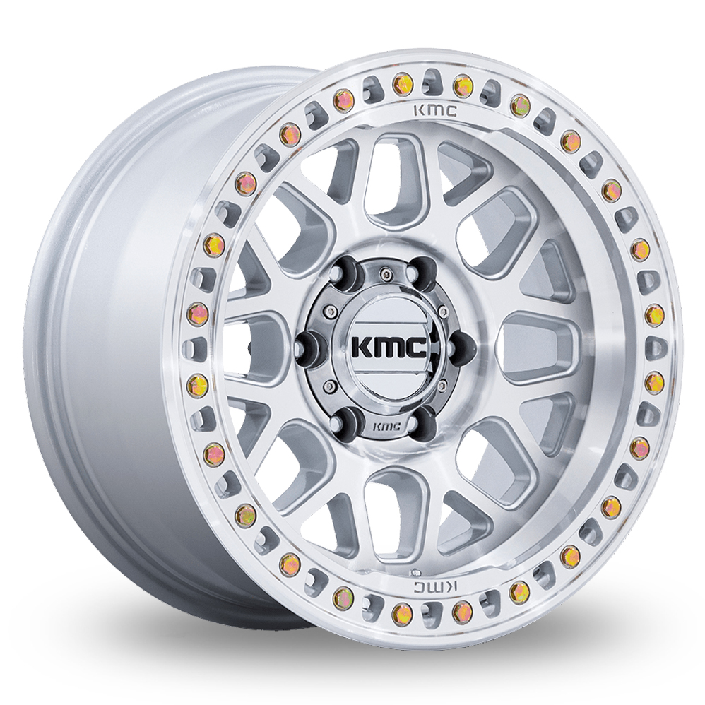 KMC KM549 GRS (USA Warehouse) Gloss Silver With Machined Face Alloy Wheels