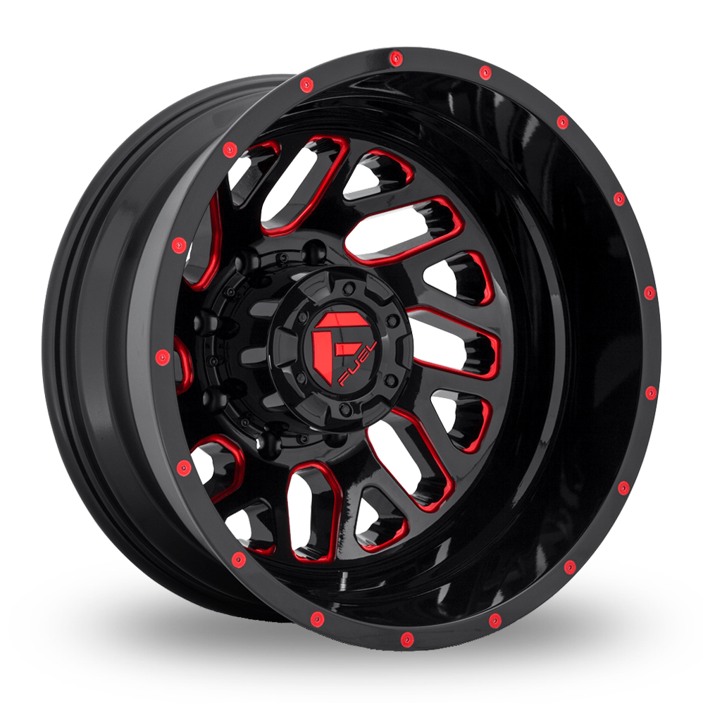 Fuel Off-Road D656 Triton (USA Warehouse) Gloss Black Red Tinted Clear Alloy Wheels