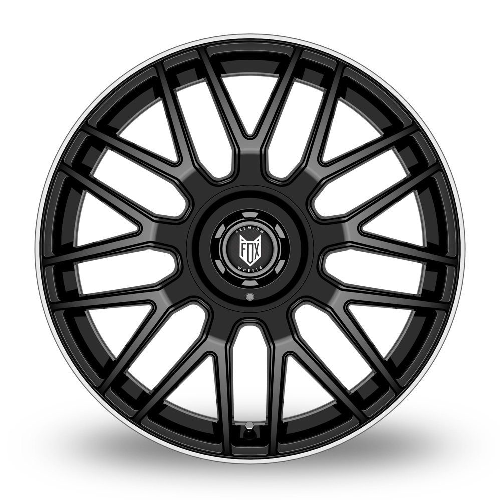 19" Fox Racing VR3 Satin Black Polished Lip Alloy Wheels