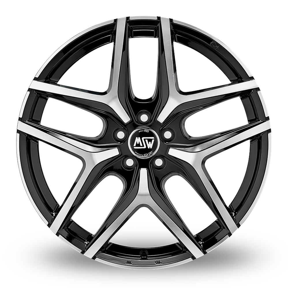19" MSW (by OZ) 40 Gloss Black Polished Alloy Wheels