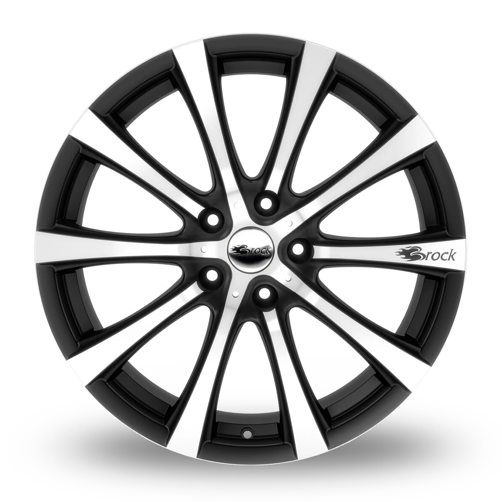 18" Brock B21 Matt Black Polished Alloy Wheels