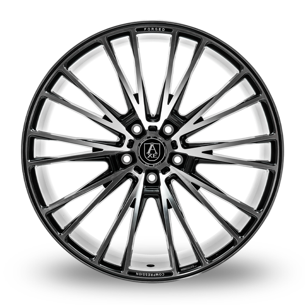 20" Axe CF2 Gloss Black Polished Alloy Wheels