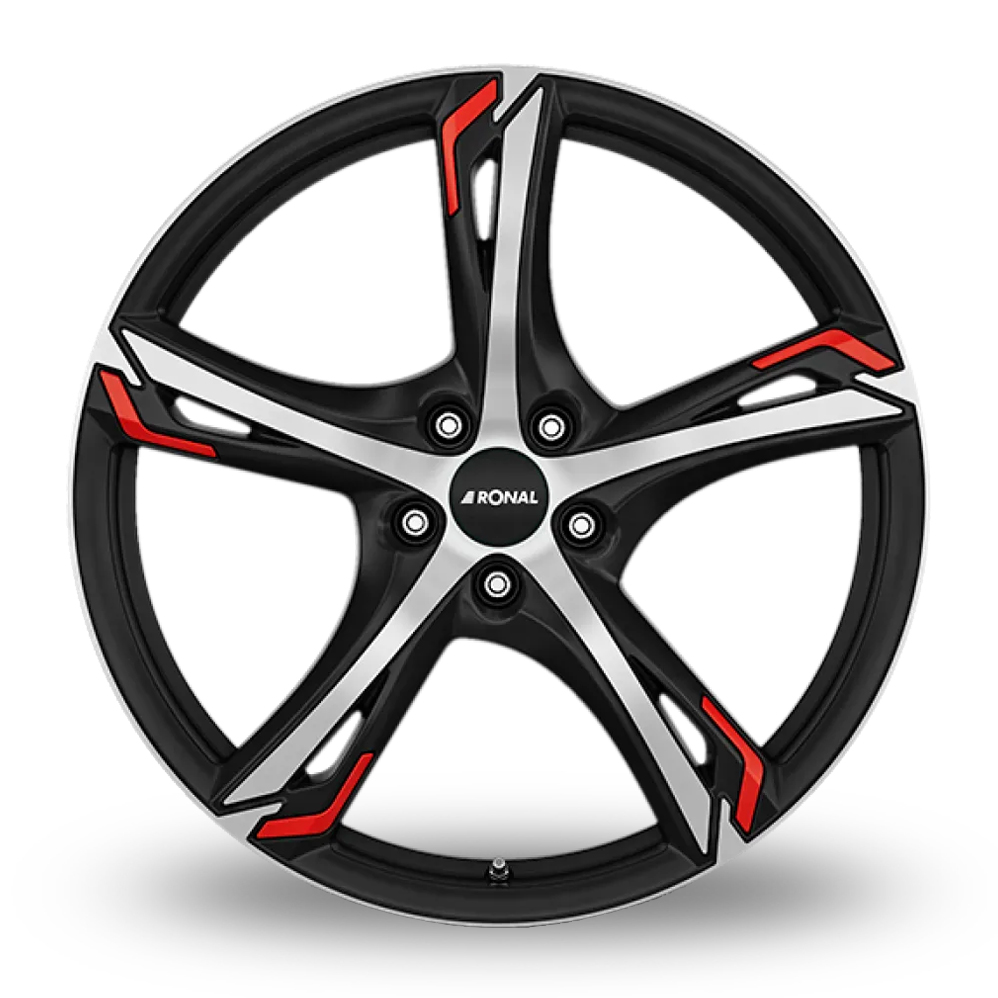 20" Ronal R62 RED Matt Black Polished Red Alloy Wheels