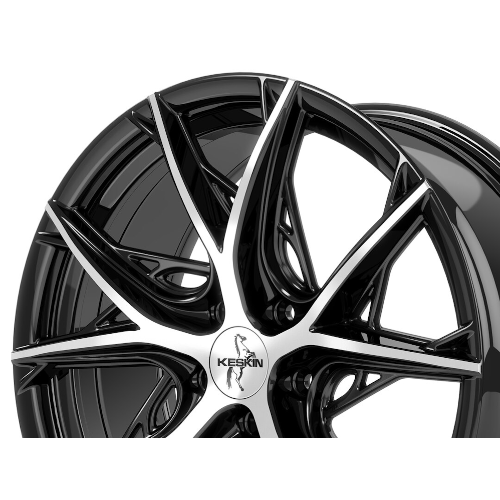 19" Keskin Tuning KT24C Black Polished Alloy Wheels